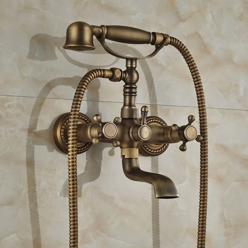 Imagen 1 de 5 de Llave Grifo Mezcladora De Pared Antiguo Muro Tina Bañera