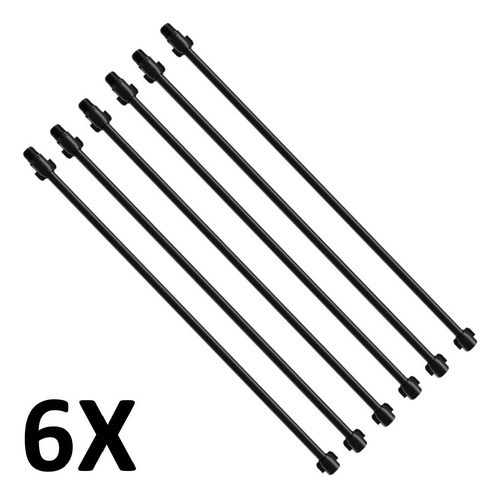 Kit 6 Engate Flexível 1/2 X 60cm Água Fria Pvc Preto Astra