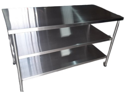 Mesa Isla 3 Niveles 60 X 150 Cm Myc Inox