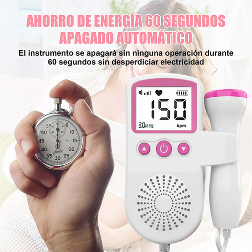 Doppler Fetal Monitor Para Bebe Escuchar Latidos Bebe Rosa