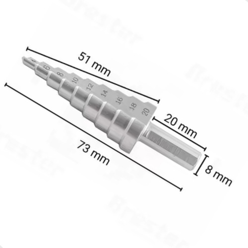 Broca Escalonada Aço Rápido 4 A 20mm P/ Metal - Profissional