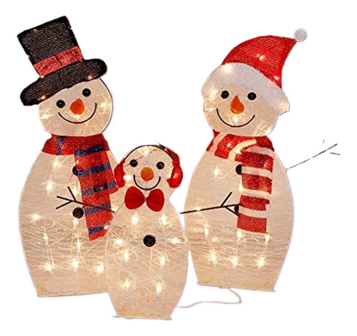 Decorações De Jardim Externo Com Boneco De Neve Iluminado De