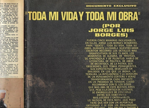 Clipping _1974_jorge Luis Borges__dos Notas Revista Gente