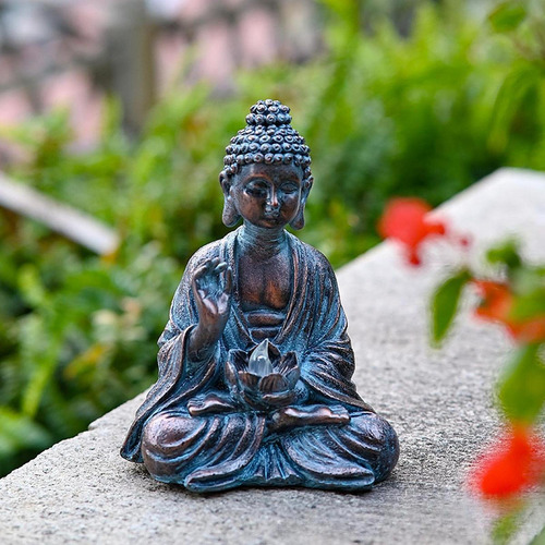 Buda Statue Art Craft With Solar Light Decorative Desk
