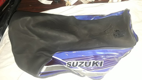 Forro De Asiento De Gn 125 Suzuki De Serigrafia Azul Y Negro