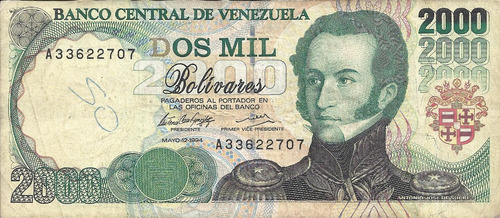 Venezuela  2000 Bolivares 1994