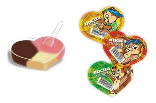 Creme Em Coração Nucita Sabor Napolitano Caixa Com 24 Unidades De 15gr