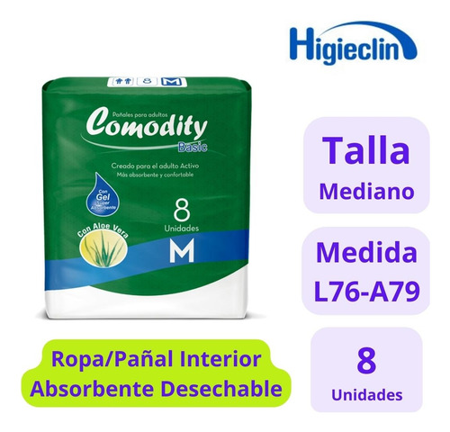 Comodity Basic Pañales Adulto Talla M - 8uds