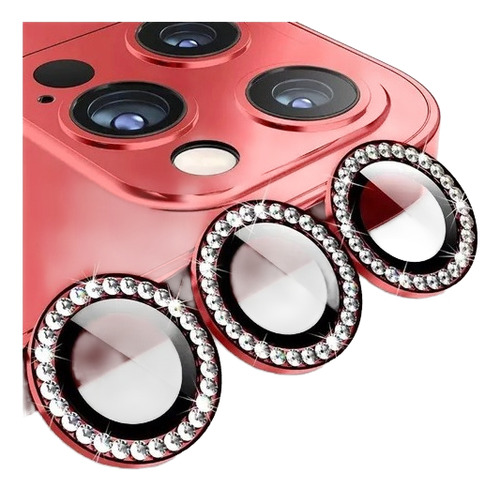 Protector Lente Cámara Strass Para Samsung A16 Rojo Strass