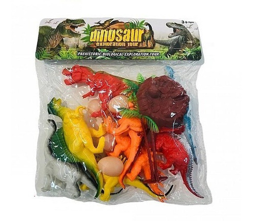 Set Dinosaurios Rellenos X8 + Acce Juguete Color- Del Tomate