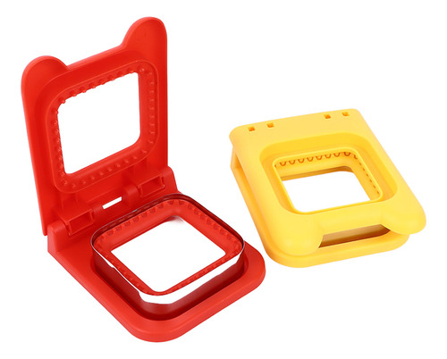 Cortador De Sándwich Cuadrado Rojo Y Amarillo De Acero Inoxi