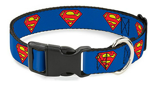 Collar De Clip De Plástico Superman Azul - 1.5  - Grande