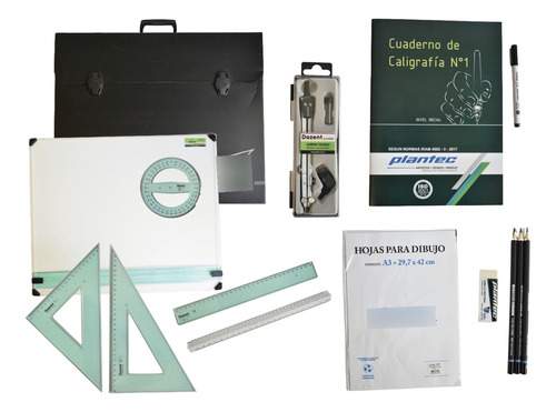  Kit Dibujo Técnico Completo Tablero 40x50 Dozent 23 Artic