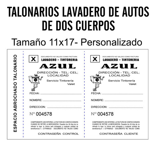 3000 Ticket Valet Lavadero Ropa Personalizados Numerados