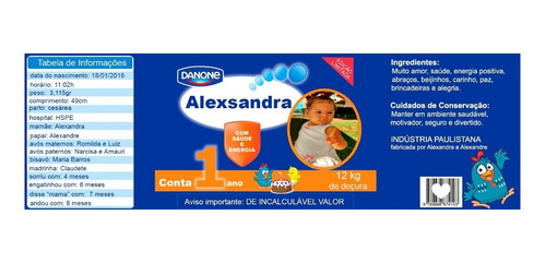 Imagem 2 de 2 de Rótulo Lata De Aptamil 800g Reinado Lateral- 40 Itens