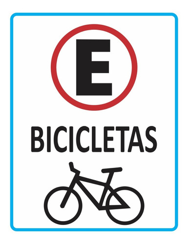 Placa Sinalização Permitido Estacionar Bicicletas