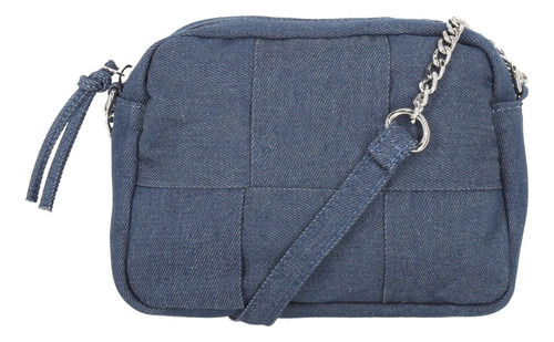 Bolso Mujer Crossbody Color Mezclilla 855-31 Azul Marino Lisa Níquel Azul Marino