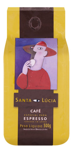 Café Torrado em Grãos Espresso Santa Lúcia Pacote 500g