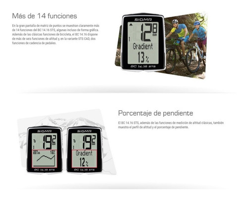 Ciclocomputador Sigma Bc-14.16-sts-cad Cadencia, Altimetro