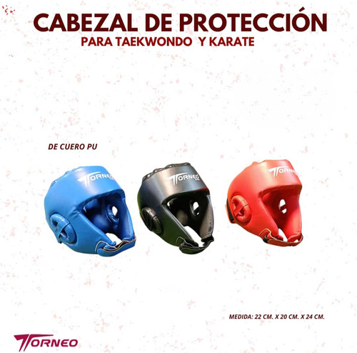Cabezal Protector Torneo Para Karate Taekwondo Cuero Pu
