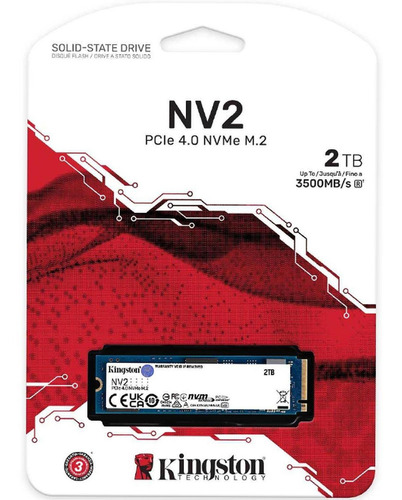 Disco sólido SSD interno Kingston SNV2S/2000G 2TB azul