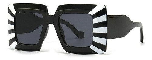 Cotia Vintage Oversized Square Flat Top Stripe Sunglasse Par