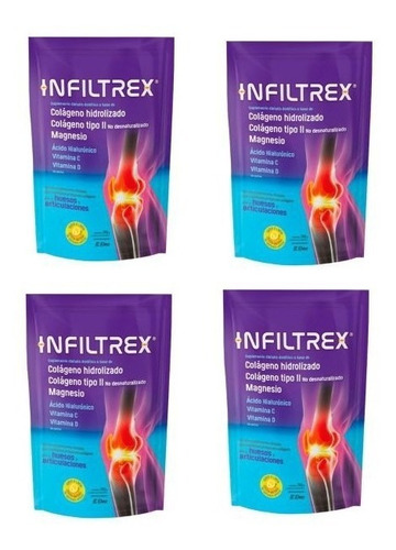 Infiltrex Colageno Polvo 300 Gr Huesos Y Articula. Combo X 4