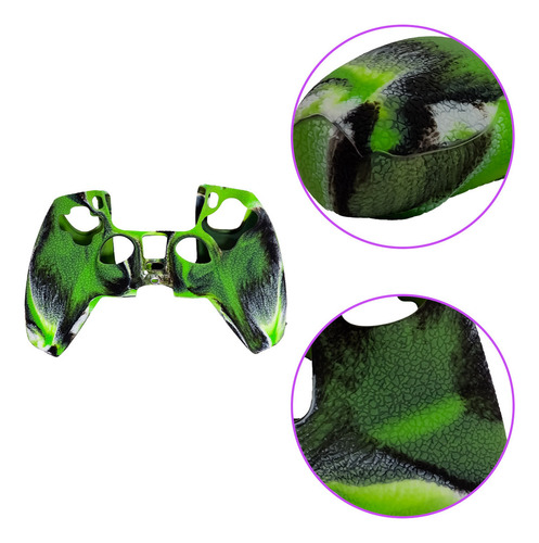 Funda De Silicon Para Control Playstation Ps5 Impremli Color Verde Camo