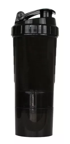 Vaso Mezclador De Proteinas 500ml - Negro con azul — Una Ganga