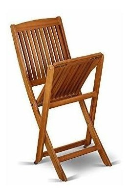 Silla Lateral Plegable De Madera De Acacia Maciza, Juego De