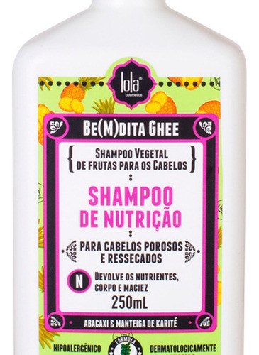 Lola Bemdita Ghee Shampoo Vegetal Nutrición Vegano 250ml 3c