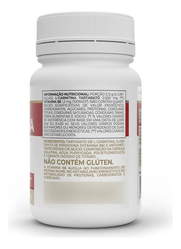 L-carnitina (60 Caps) Vitafor Sabor Sem Sabor
