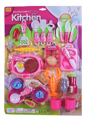 Juego De Cocina Completo My Little Chefs Kitchen Color Rosa