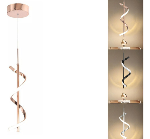 Luminária Pendente Led Moderna Onda Infinito Quarto Banheiro