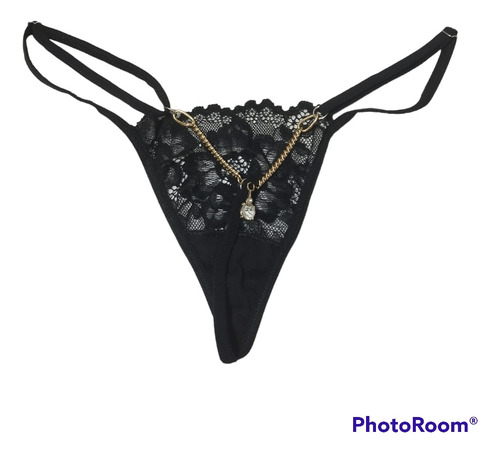 Set X 3 Tangas De Encaje Pedrería,mujer
