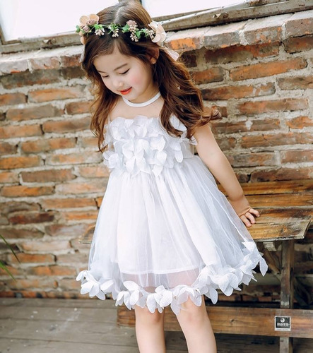 Vestido Para Niños, Blanco, Fiesta, Bautizado, Dama De Gradu