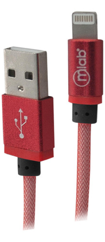 Cable Carga Sync Compatible Con iPhone Lightning Microlab Color Rojo