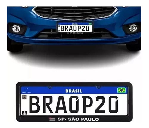 Moldura Para Placa Do Fiat Palio Adventure 2017 Preta