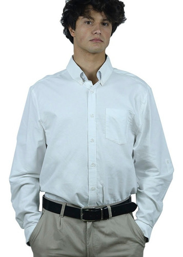 Camisa De Trabajo Oxford Hombre Celeste Blanco - Textilshop