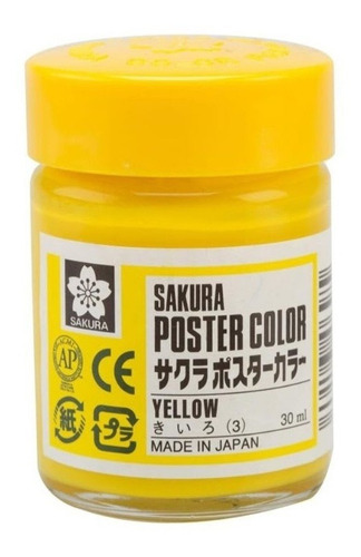 Pôster Tempera Professional Sakura Color 30ml - Várias cores amarelas