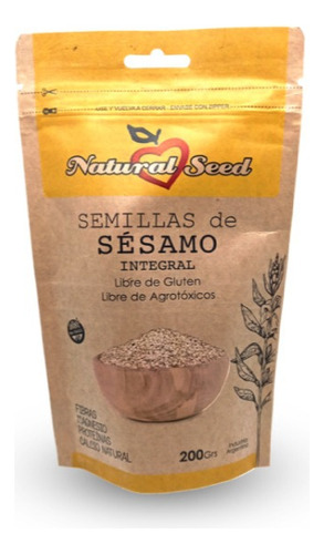 Semillas De Sesamo Integral X 200g Natural Seed Sin Tacc