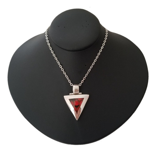 Collar Triangular Huayruro Joya Encapsulado En Plata