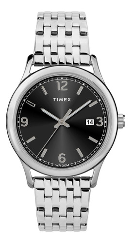Reloj Timex New England De 36 Mm Para Mujer, Caja Plateada, 