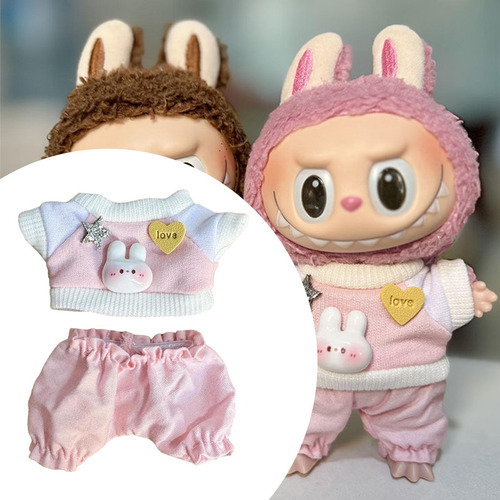 Ropa De Muñeca De Peluche De 17 Cm Con Pantalones Para Rosa