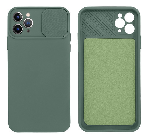 Color de la diapositiva de la cámara para cubrir y cerrar, compatibles con el iPhone 11 Pro Max, color verde Pacífico