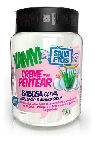 Creme Para Pentear Tratamento Yamy Salva Fios Babosa 450g