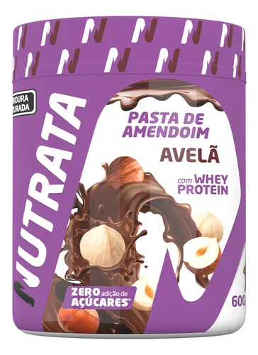 comprar Pasta De Amendoim Com Whey Protein Nutrata Pote 600g Sabor Avelã