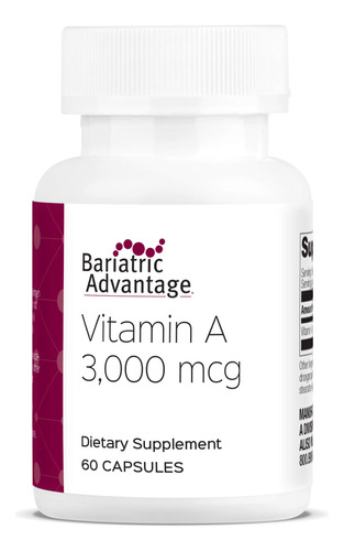Bariatric Advantage - Capsulas De Vitamina A 3,000 Mcg, 60 U