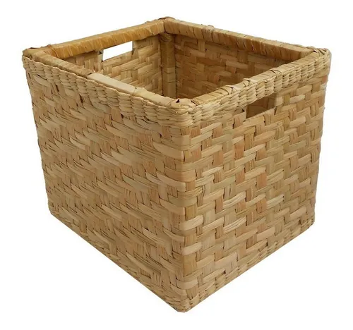 comprar Cesto Caixote Fibra Taboa Natural 30x25x30 - 3 Peças