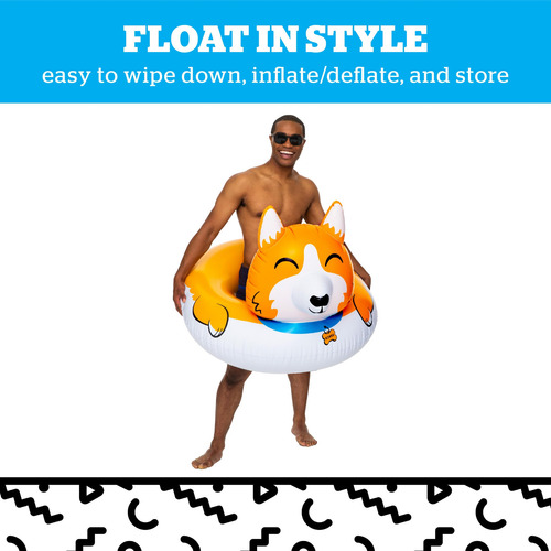 Bonito Perro Corgi De Pool Float Bigmouth Inc., Con Forma De